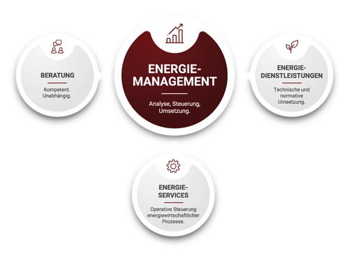 Grafik der Handlungsfelder der MVE Energiemanagement GmbH